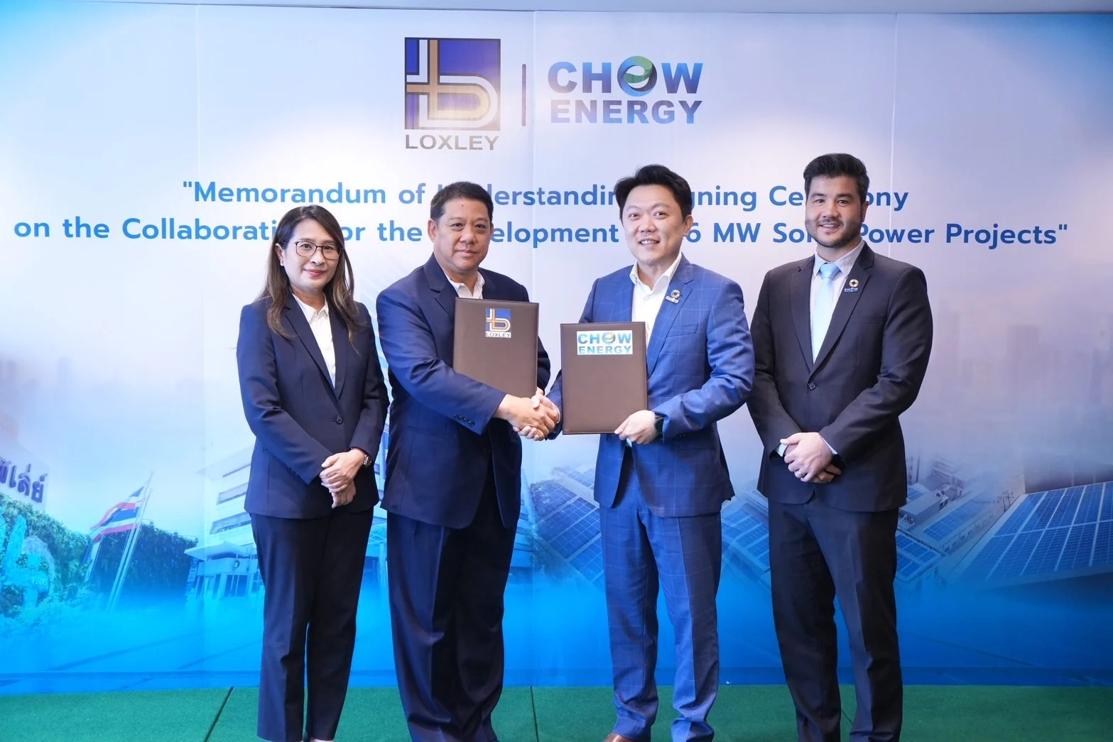 CHOW จับมือ Loxley ขับเคลื่อนพลังงานทดแทนเพื่อลดการปล่อยก๊าซเรือนกระจกอย่างยั่งยืน ลงนาม MOU ติดตั้งโซลาร์เซลล์กว่า 36 เมกะวัตต์ทั่วประเทศ